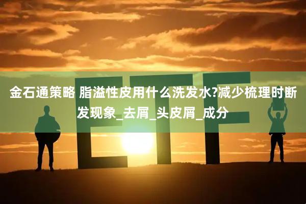 金石通策略 脂溢性皮用什么洗发水?减少梳理时断发现象_去屑_头皮屑_成分